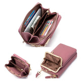 Women Phone Crossbody Bag PU Leather Mini Shoulder Messenger Bag