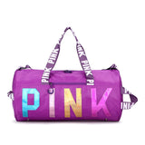 Pink Waterproof Gym Holdall Bag Laser Sequins Portable Travel Bag