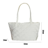 Women Plaid Quilted Tote Bag Large Capacity Lightweight Handbag