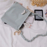 Plaid Shoulder Bag Envelope Cross-body Ruched Haraj