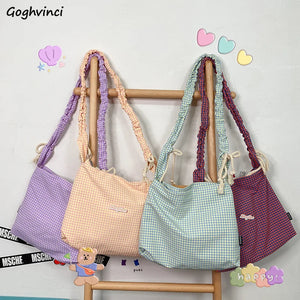 Plaid Shoulder Bag Envelope Cross-body Ruched Haraj