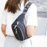 Women Plaid Waist Bag Female Oxford Waterproof Belt Bags Crossbody Chest Bag