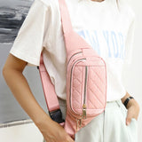 Women Plaid Waist Bag Female Oxford Waterproof Belt Bags Crossbody Chest Bag