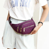 Women Plaid Waist Bag Female Oxford Waterproof Belt Bags Crossbody Chest Bag