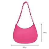 Women Weaving Handle Shoulder Bag Underarm Handbag