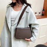 Women Weaving Handle Shoulder Bag Underarm Handbag