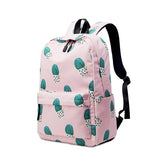 Women Plant Printing School Backpack Cactus Travel Laptop Knapsack