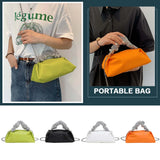 Women Pleated Shoulder Crossbody Bag Rhinestones Clutch Handbag