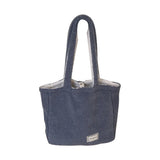 Women Plush Shoulder Bag Large Capacity Double Sided Lamb Like Fabric Shopper