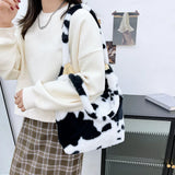 Plush Shoulder Bag Large Capacity Soft Handbag