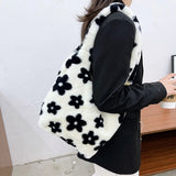 Plush Shoulder Bag Large Capacity Soft Handbag