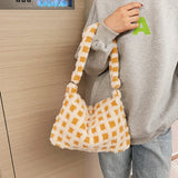 Women Plush Shoulder Bag Fluffy Warm Autumn Winter Tote Bag