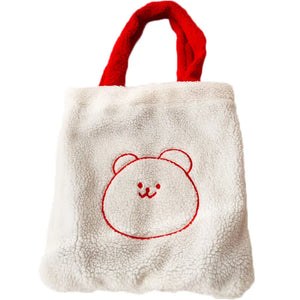 Fluffy Fur Bear Shoulder Tote Bag Soft Shop Handbags