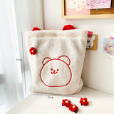 Fluffy Fur Bear Shoulder Tote Bag Soft Shop Handbags