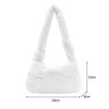 Women Plush Soft Handbag Solid Shoulder Underarm Bag