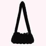Women Plush Solid Shoulder Bag Female Winter Warm Shopping Bags