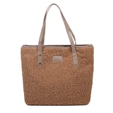 Women Plush Tote Bag Winter Warm Faux Lamb Wool Ladies Shoulder Bag
