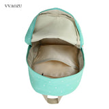 Women Polka Dots Canvas Laptop Backpack Floral Patchwork Rucksack