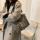 Leopard Shoulder Bag Tote Canvas Bag