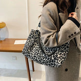 Leopard Shoulder Bag Tote Canvas Bag