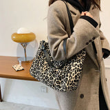 Leopard Shoulder Bag Tote Canvas Bag
