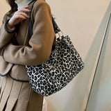 Leopard Shoulder Bag Tote Canvas Bag