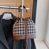 Plaid Wool Handbags Tweed Shoulder Bags Houndstooth Bags