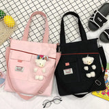 Women Portable Canvas Shoulder Bag Travel Tote Messenger Handbag Shopping Girl