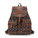 Women Printing Backpack Canvas School Bags For Teenagers Large Shoulder Bag