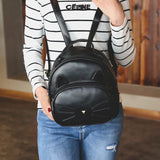 Retro Mini Backpack Spring Summer PU College Wind Ladies Small Backpack