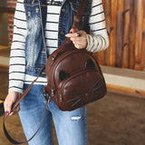 Retro Mini Backpack Spring Summer PU College Wind Ladies Small Backpack