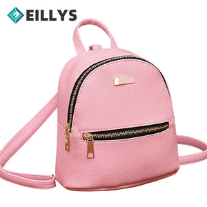 Women Pu Leather Backpack School Rucksack College Satchel Travel Bag Solid