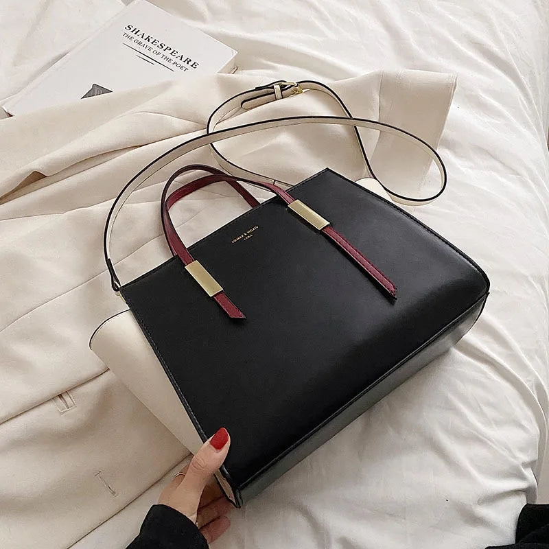 Women Pu Leather Causal Tote Shoulder Handbag Large Crossbody Bag