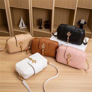 Women Pu Leather Print Tassel Crossbody Bags Casual Solid Shoulder Bag
