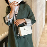 Small Box Shape Animal Pattern Shoulder Bag