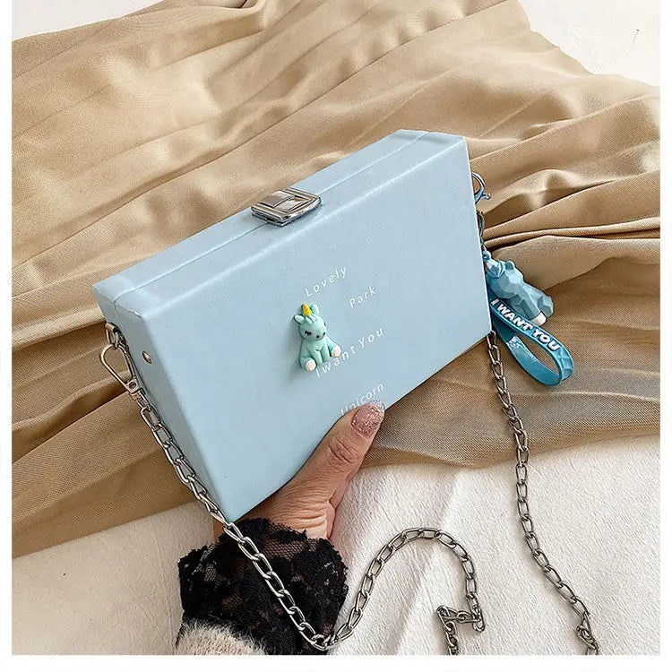 Small Box Shape Animal Pattern Shoulder Bag