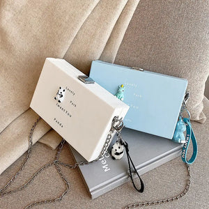 Small Box Shape Animal Pattern Shoulder Bag