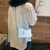 Small Box Shape Animal Pattern Shoulder Bag