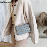 Women Pu Leather Shoulder Bag Small Box Shape Handbags Starry Sky Pattern
