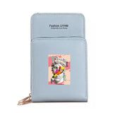 Women PU Leather Wallet Card Holder Mobile Phone Bag Crossbody Shoulder Bag