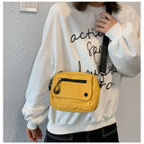 Canvas Zipper Shoulder Bag Women Casual Tote Handbag