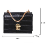 Women Mini Chain Shoulder Bag PU Leather Small Square Crossbody Bag