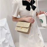 Women Straw Shoulder Bag Retro Flower Woven Chain Messenger Tote Handbag
