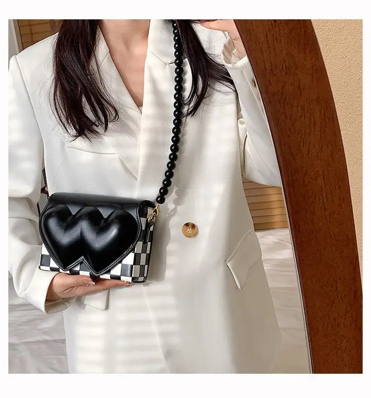 Heart Shape Shoulder Bag Chain Crossbody Wedding Clutch