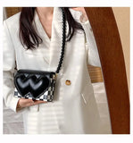 Heart Shape Shoulder Bag Chain Crossbody Wedding Clutch