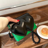 Heart Shape Shoulder Bag Chain Crossbody Wedding Clutch