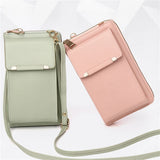 Leather Women's Shoulder Bag with Card Holders