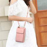 Leather Women's Shoulder Bag with Card Holders