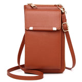 Leather Women's Shoulder Bag with Card Holders
