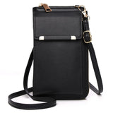 Leather Women's Shoulder Bag with Card Holders